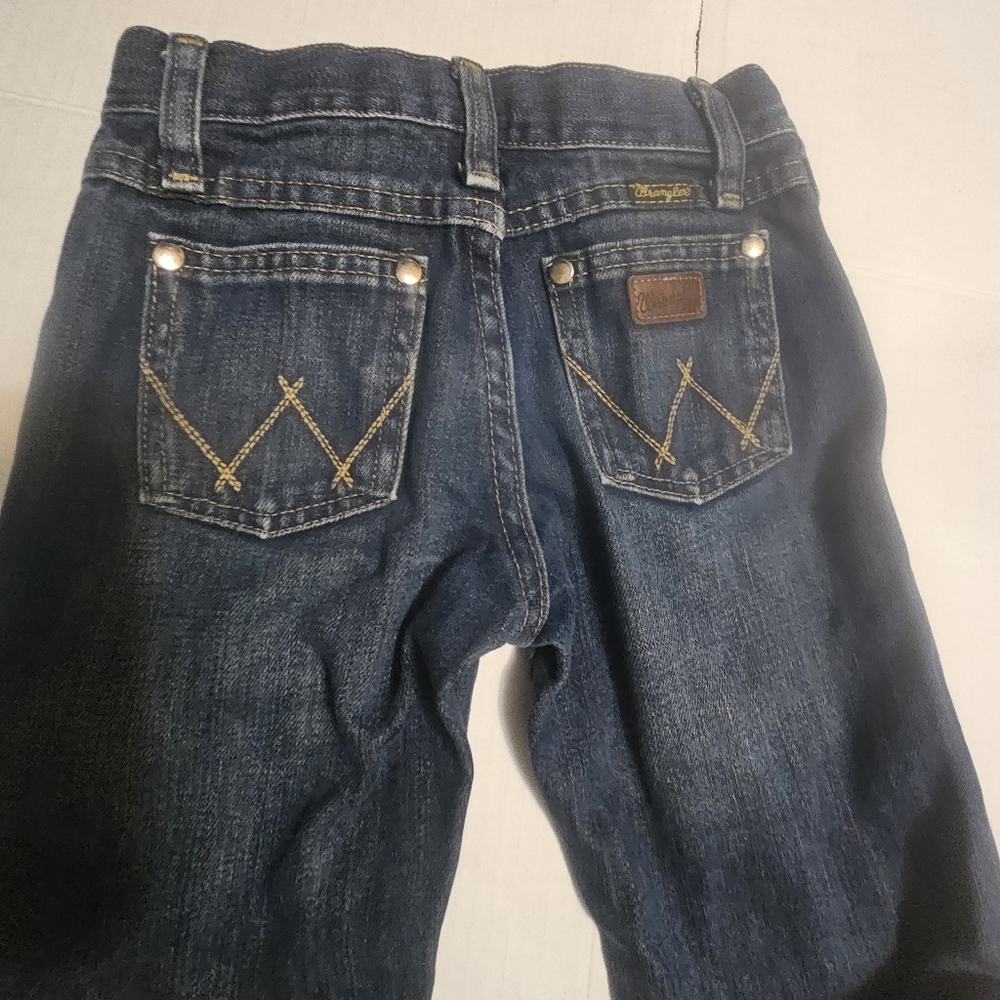 Wrangler Blue Straight Jeans Classic Style Siz 7 SLIM